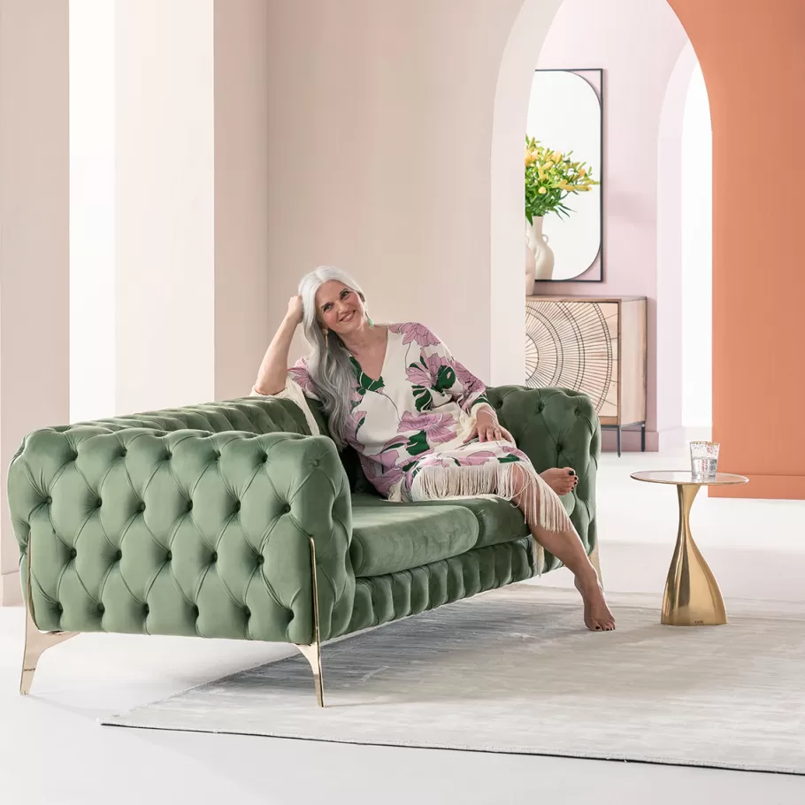 KARE Design Kasten | Tuinmeubelen<Bank Bellissima 2-Seater Velvet Green 200cm