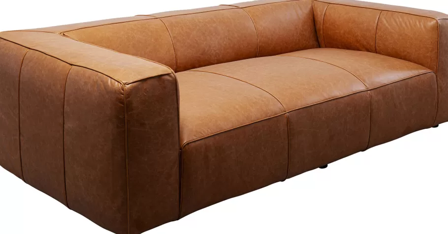 KARE Design Kasten | Tuinmeubelen<Bank Cubetto Smart Leather Light Brown 220cm