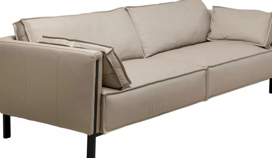 KARE Design Kasten | Tuinmeubelen<Bank 3-Seater Victor Leather Grey 233cm