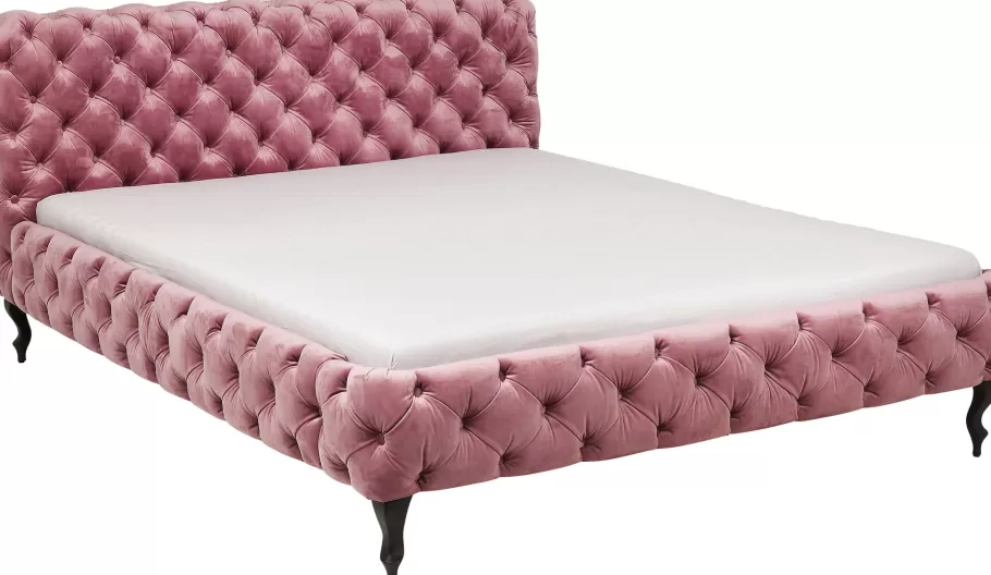 KARE Design Bedden | Kasten<Bed Desire Fluweel Roze 180x200cm