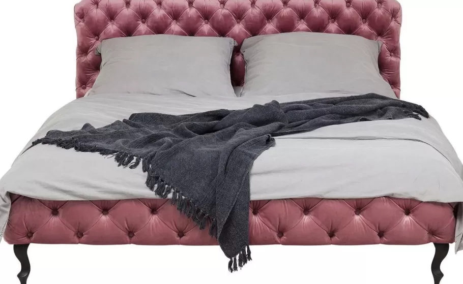 KARE Design Bedden | Kasten<Bed Desire Fluweel Roze 160x200cm