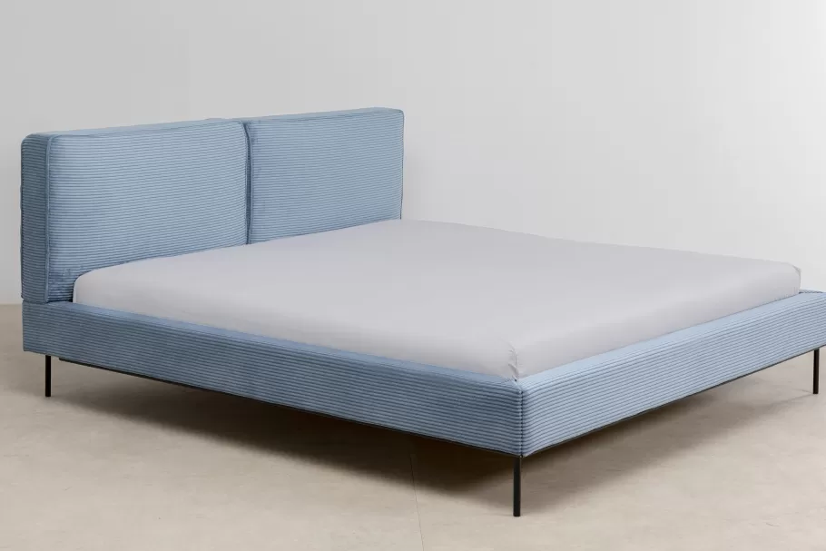 KARE Design Bedden | Kasten<Bed East Side Cord Blue 160x200cm