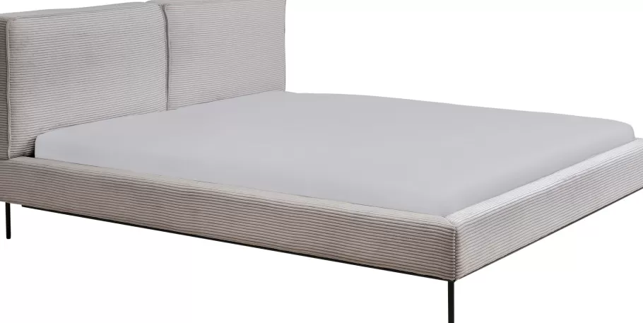 KARE Design Bedden | Tuinmeubelen<Bed East Side Cord Grey 180x200cm