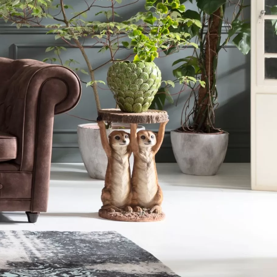 KARE Design Kasten | Tafels<Bijzettafel Animal Meerkat Sisters Ø33cm