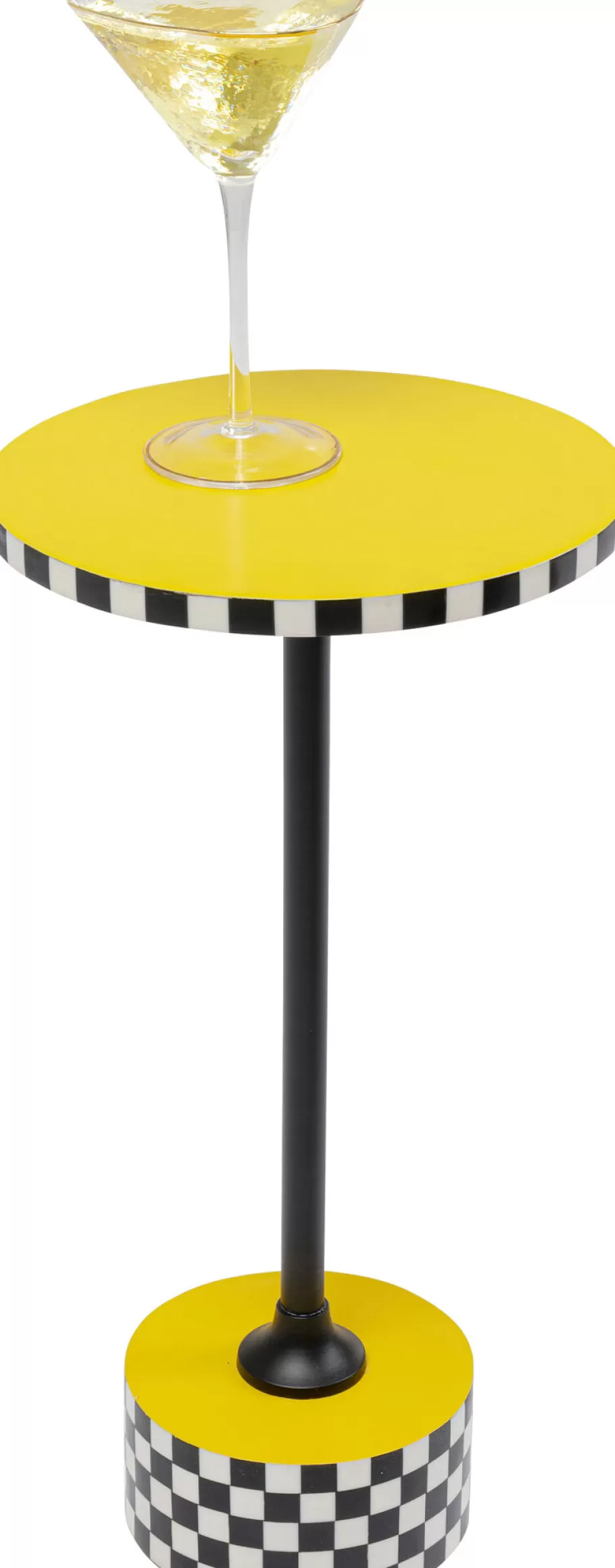 KARE Design Kasten | Tafels<Bijzettafel Domero Checkers Yellow Ø25cm