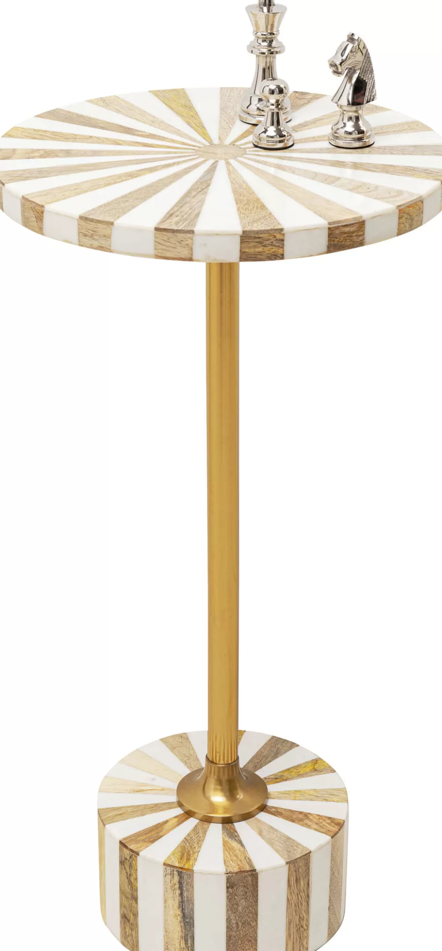 KARE Design Kasten | Tafels<Bijzettafel Domero Cirque Gold White Ø25cm