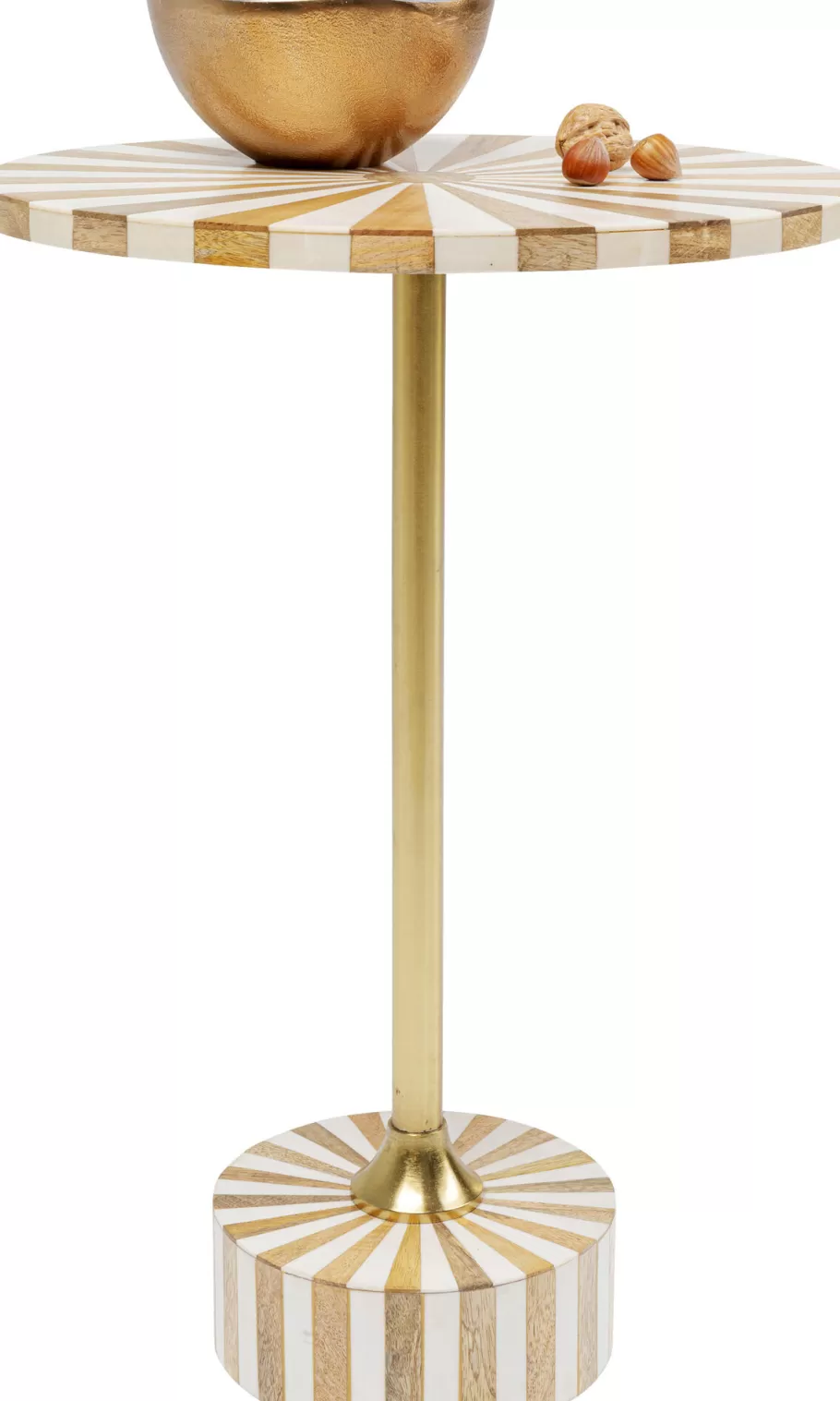 KARE Design Kasten | Tafels<Bijzettafel Domero Cirque Gold White Ø40cm