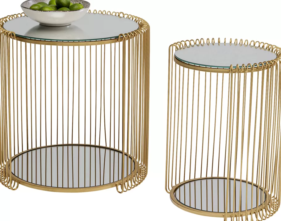 KARE Design Tafels<Bijzettafel Wire Double Brass (2/set)