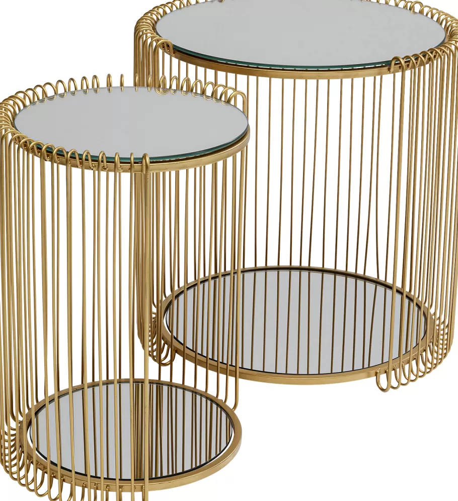 KARE Design Tafels<Bijzettafel Wire Double Brass (2/set)