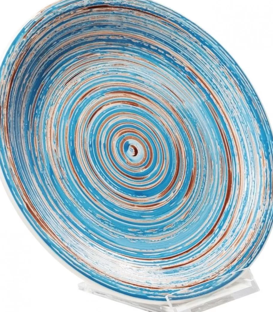 KARE Design Servies & Tafelaccessoires | Kasten<Bord Swirl Blauw Ø19cm