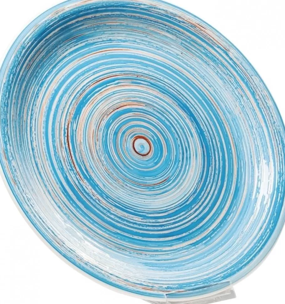 KARE Design Servies & Tafelaccessoires | Kasten<Bord Swirl Blauw Ø27cm