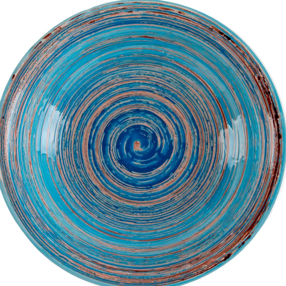 KARE Design Servies & Tafelaccessoires | Kasten<Bord Tief Swirl Blauw Ø21cm