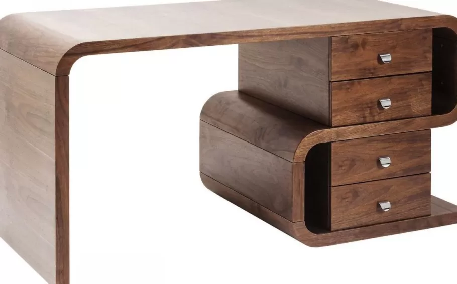 KARE Design Kasten | Tafels<Bureau Soft Snake Walnut 150x70cm