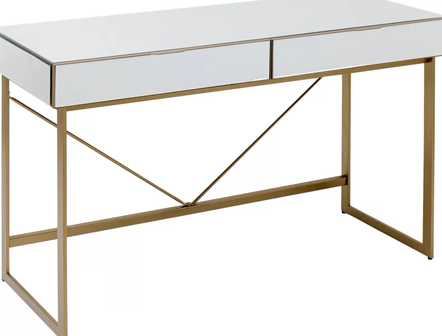 KARE Design Kasten | Tafels<Bureau Soran Gold 120x50cm