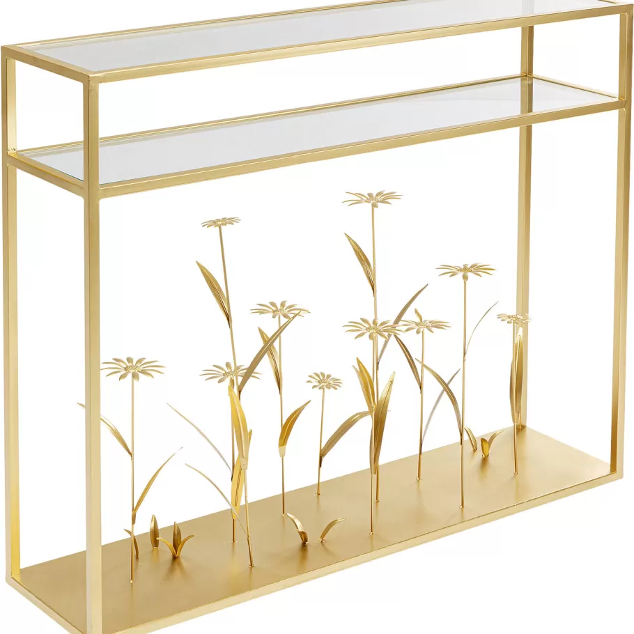 KARE Design Kasten | Lage Kasten & Dressoirs<Console Flower Meadow Goud 100cm