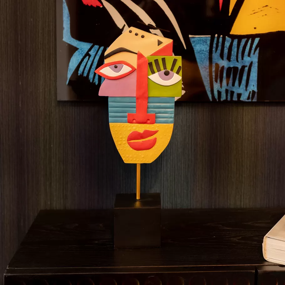 KARE Design Opbergers | Woondecoratie<Decofiguur Abstract Face Multicolour 52cm