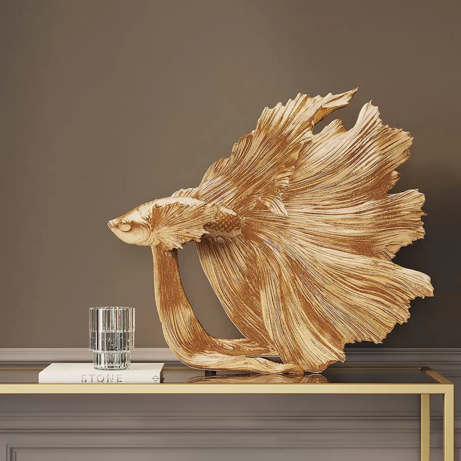 KARE Design Opbergers | Woondecoratie<Decofiguur Betta Fish Goud Klein