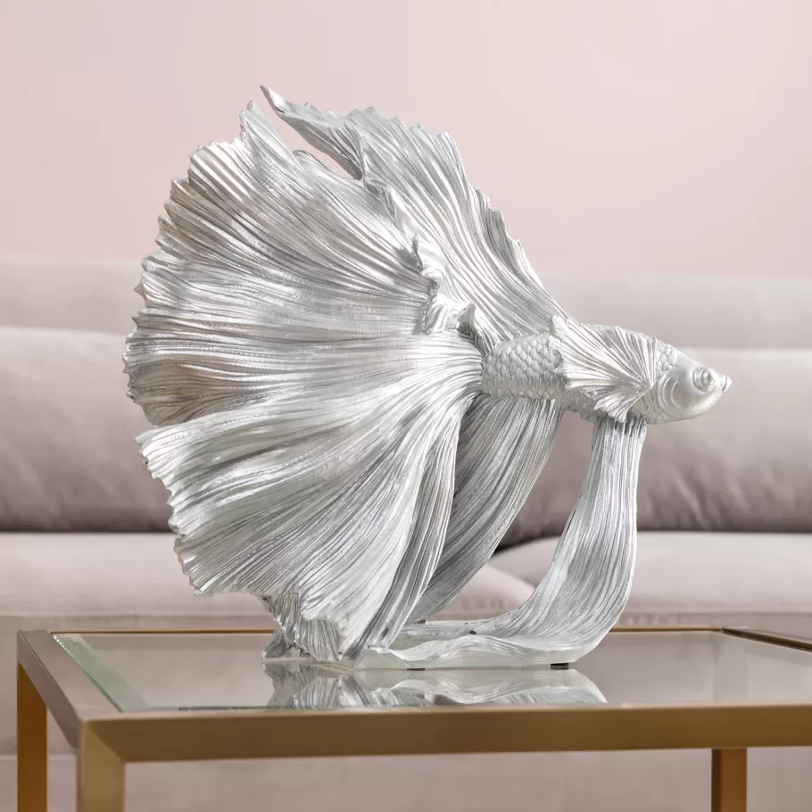 KARE Design Opbergers | Woondecoratie<Decofiguur Betta Fish Zilver Klein