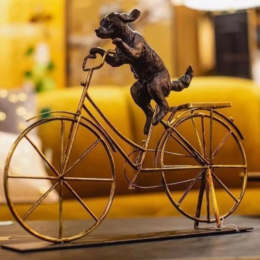 KARE Design Opbergers | Woondecoratie<Decofiguur Dog With Bicycle