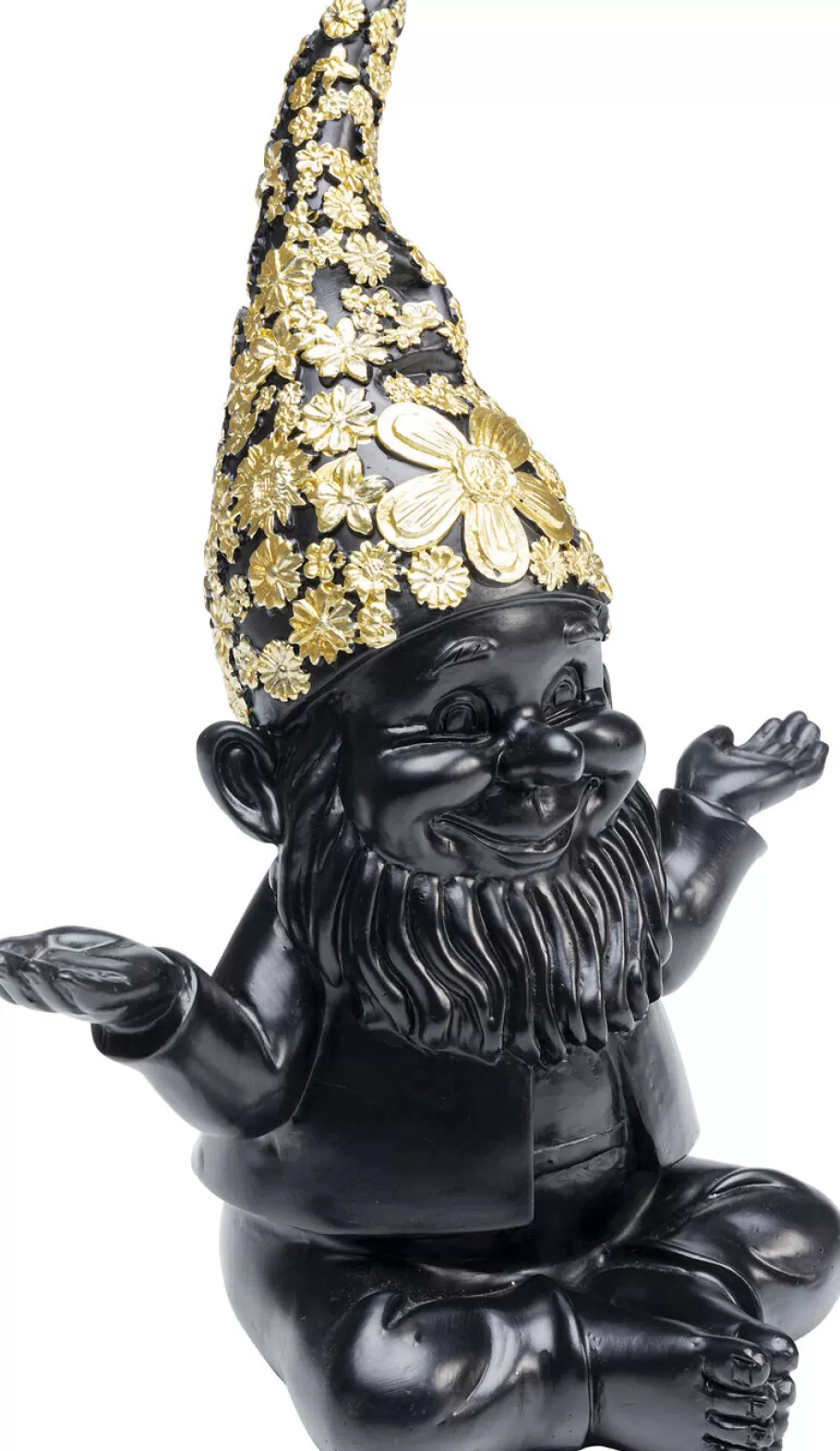 KARE Design Opbergers | Woondecoratie<Decofiguur Dwerg Meditatie Zwart Goud 19cm