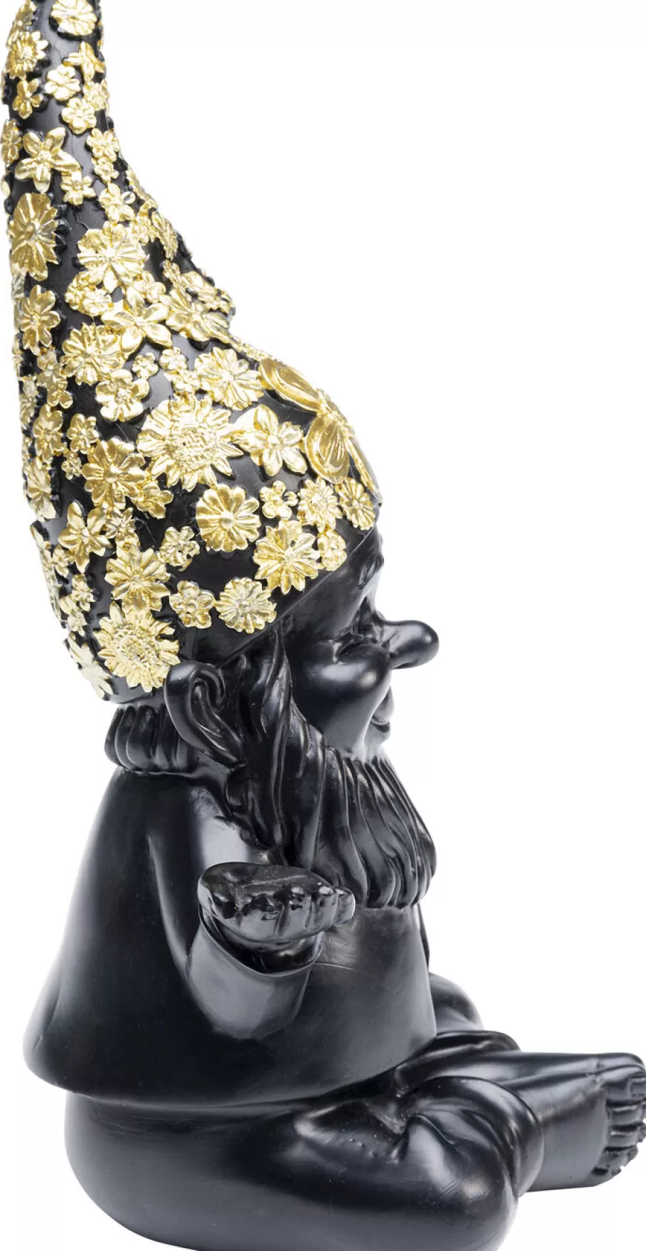 KARE Design Opbergers | Woondecoratie<Decofiguur Dwerg Meditatie Zwart Goud 19cm