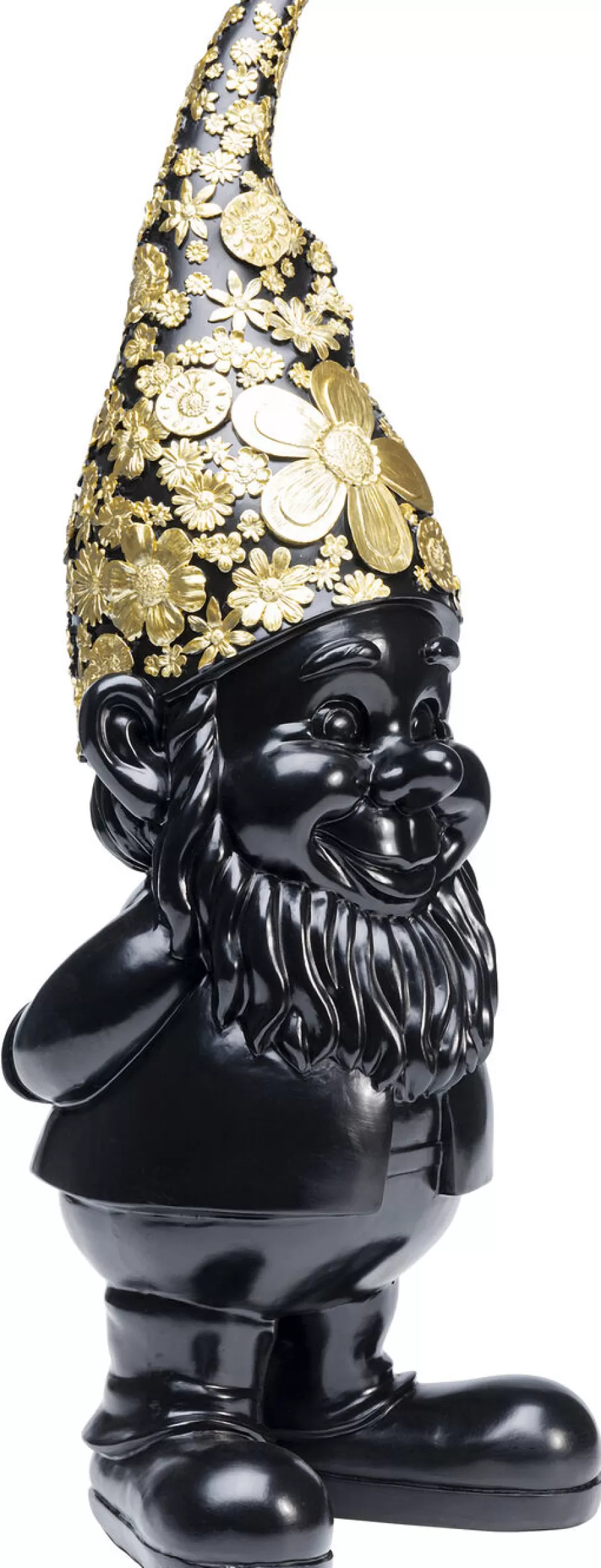 KARE Design Opbergers | Woondecoratie<Decofiguur Dwerg Staand Zwart Goud 61cm