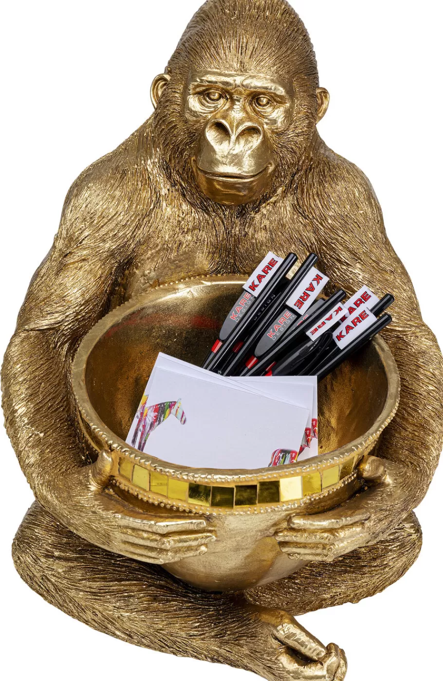 KARE Design Opbergers | Woondecoratie<Decofiguur Gorilla Holding Bowl Goud