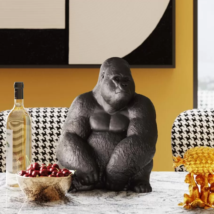 KARE Design Kasten | Tuinmeubelen<Decofiguur Gorilla Side Medium Zwart