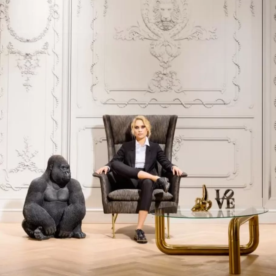 KARE Design Opbergers | Woondecoratie<Decofiguur Gorilla Side XL Zwart