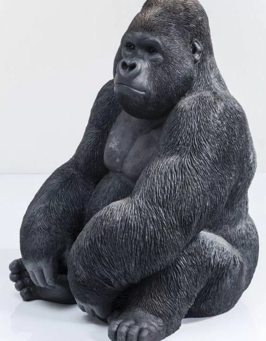 KARE Design Opbergers | Woondecoratie<Decofiguur Gorilla Side XL Zwart