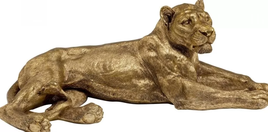 KARE Design Opbergers | Woondecoratie<Decofiguur Leeuw Goud 113cm