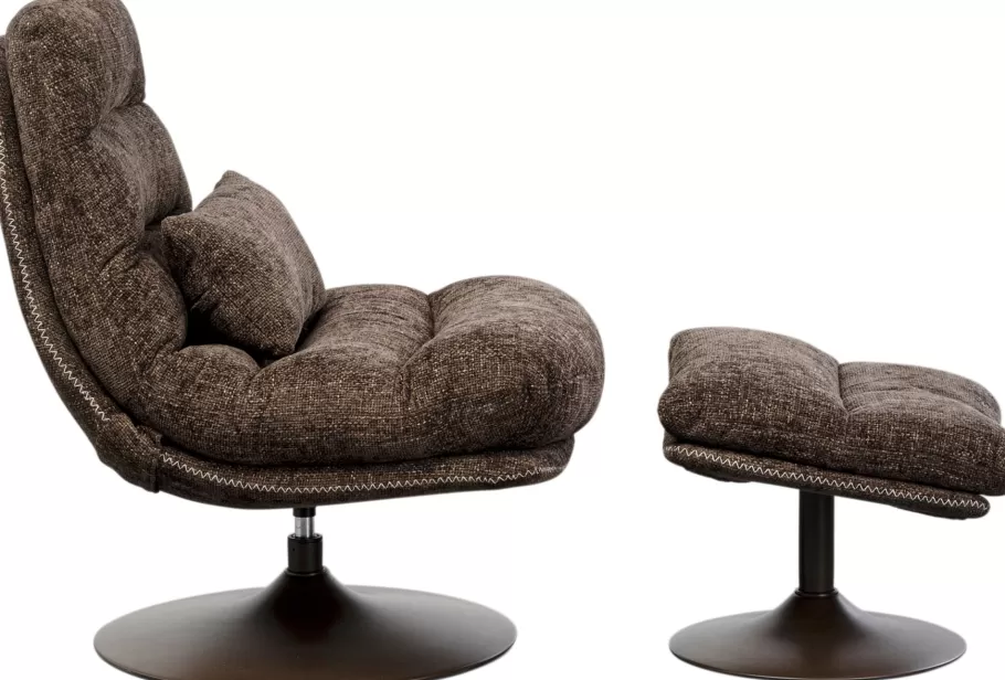 KARE Design Kasten | Fauteuils<Draaibare Fauteuil + Hocker Montreal