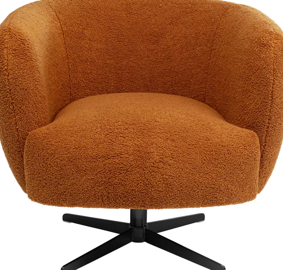 KARE Design Kasten | Fauteuils<Draaifauteuil Peony Fuzzy Brown