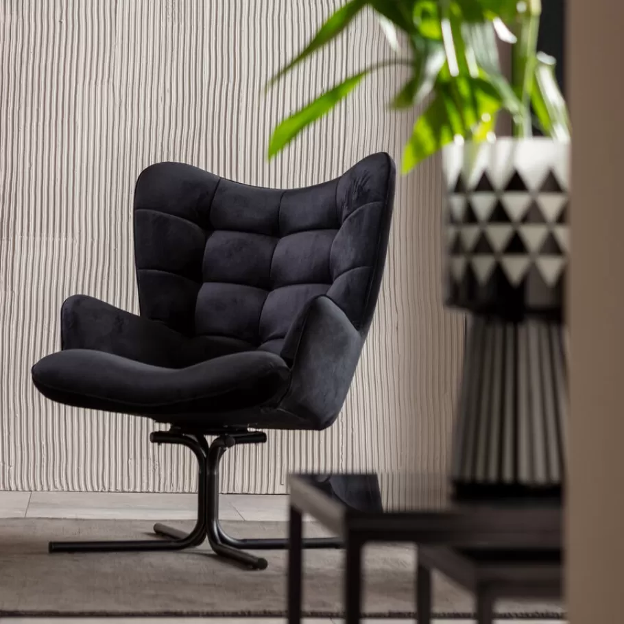 KARE Design Kasten | Fauteuils<Draaistoel Oscar Velvet Black