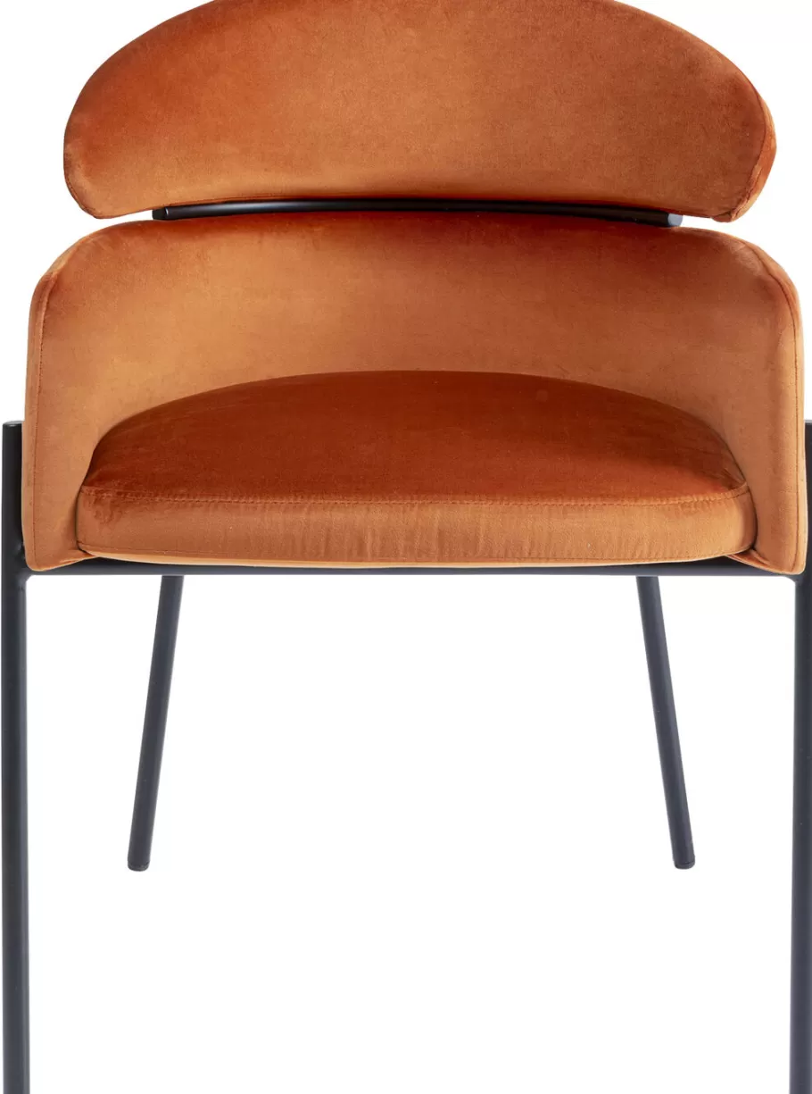 KARE Design Kasten | Stoelen<Eetkamerstoel Alexia Fluweel Oranje