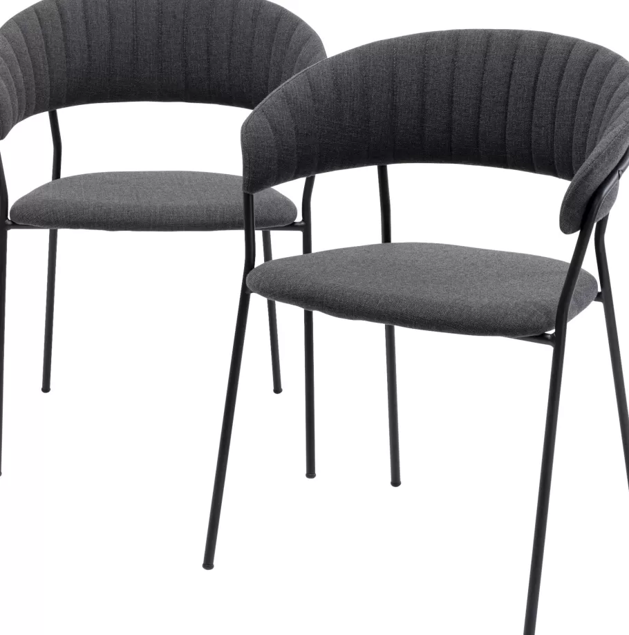 KARE Design Kasten | Stoelen<Eetkamerstoel Belle Anthracite (Set Van 2)