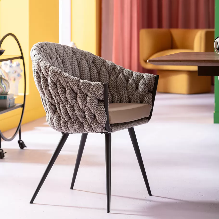 KARE Design Kasten | Stoelen<Eetkamerstoel Knot Tweed