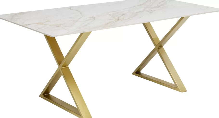 KARE Design Kasten | Tafels<Eettafel Eternity Cross Brass 180x90cm