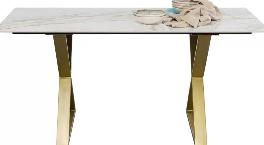 KARE Design Kasten | Tafels<Eettafel Eternity Cross Brass 160x80cm