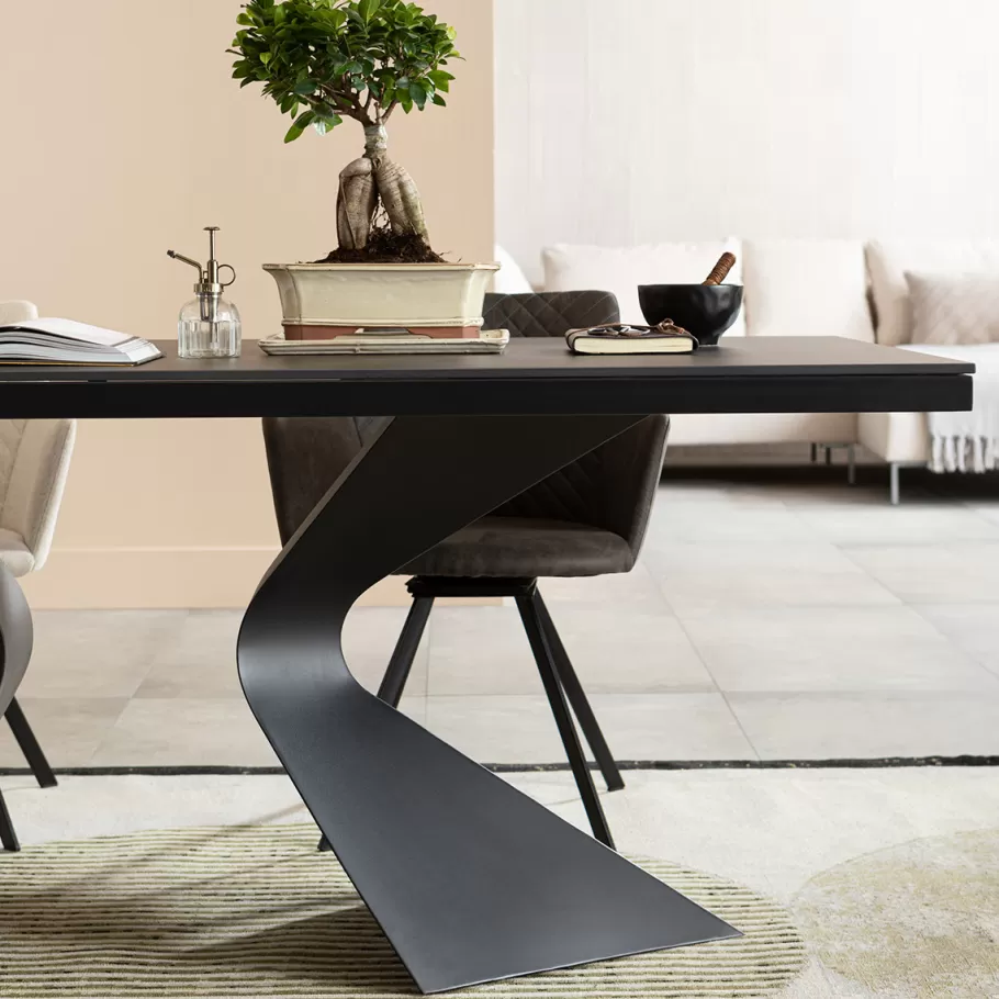 KARE Design Kasten | Tafels<Eettafel Gloria Black Ceramic Black 200x100cm