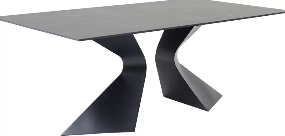 KARE Design Kasten | Tafels<Eettafel Gloria Black Ceramic Black 200x100cm