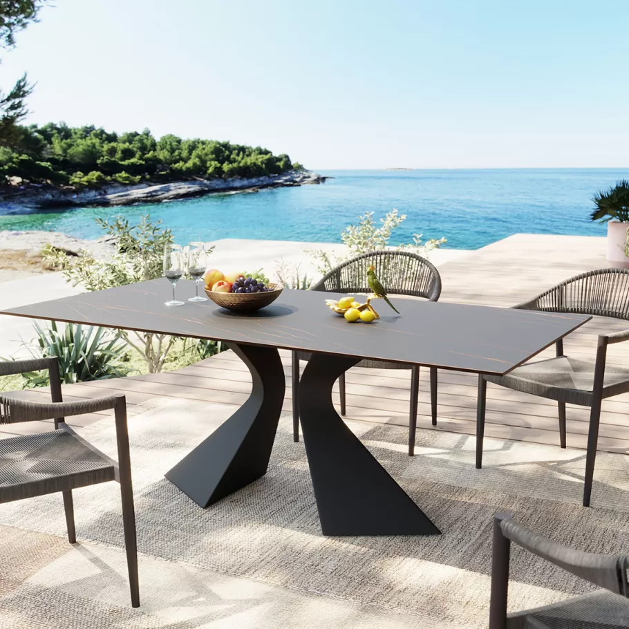 KARE Design Kasten | Tuinmeubelen<Eettafel Gloria Ceramic Black 180x90cm