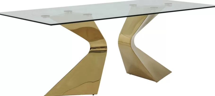 KARE Design Kasten | Tafels<Eettafel Gloria Goud 200x100cm