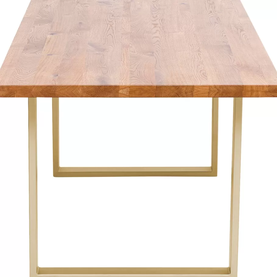 KARE Design Kasten | Tafels<Eettafel Jackie Oak Brass 160x80