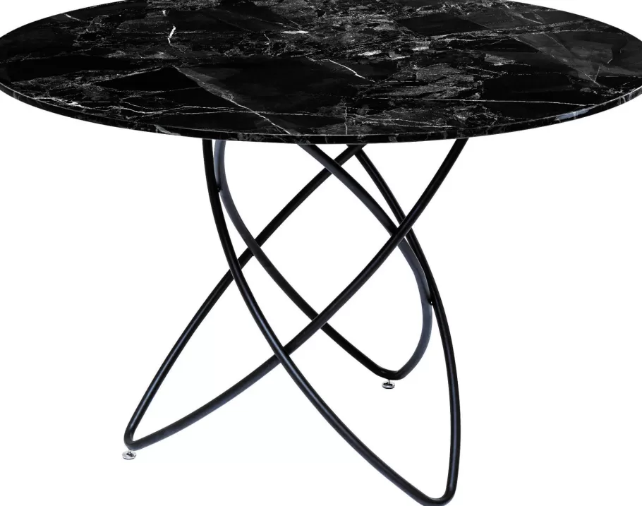 KARE Design Tafels<Eettafel Molekular Black Marble Glass 120cm