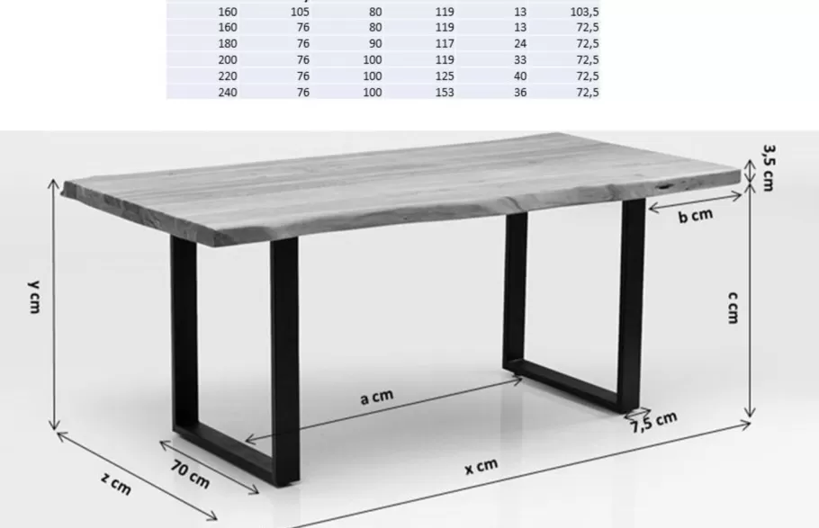 KARE Design Kasten | Tafels<Eettafel Symphony Eiken Ruwstaal 200x100cm