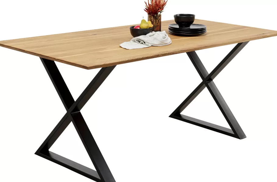 KARE Design Kasten | Tafels<Eettafel Symphony Oak Cross Black 200x100cm