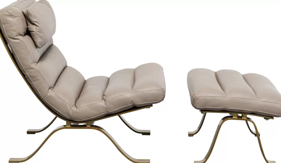 KARE Design Fauteuils | Tuinmeubelen<Fauteuil + Hocker Novel