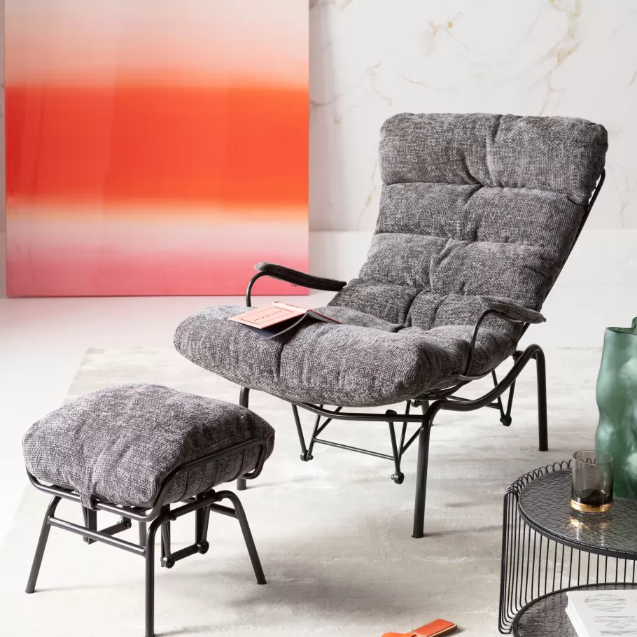 KARE Design Kasten | Fauteuils<Fauteuil + Hocker Vienna Swing Grey