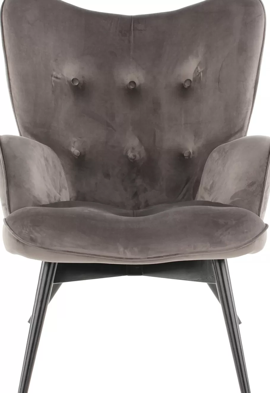 KARE Design Kasten | Fauteuils<Fauteuil Black Vicky Fluweel Grijs